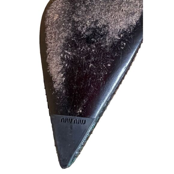 Miu Miu Black Snakeskin Leather Pointed Toe Pump Size 37 - Picture 8 of 8